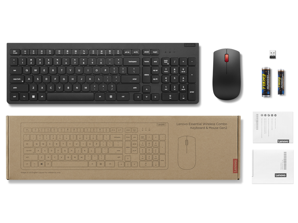 Lenovo Keyboard and Mouse Wireless Combo 4X31N50746 - Black