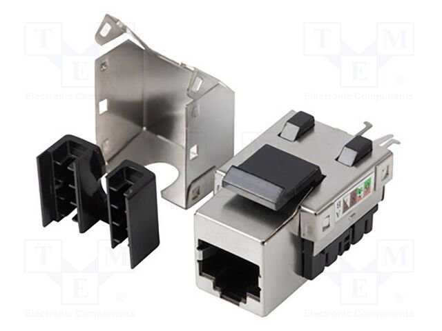 RJ45 module; silver; Cat: 5e; on cable; RJ45 socket; -10÷60°C; LSA