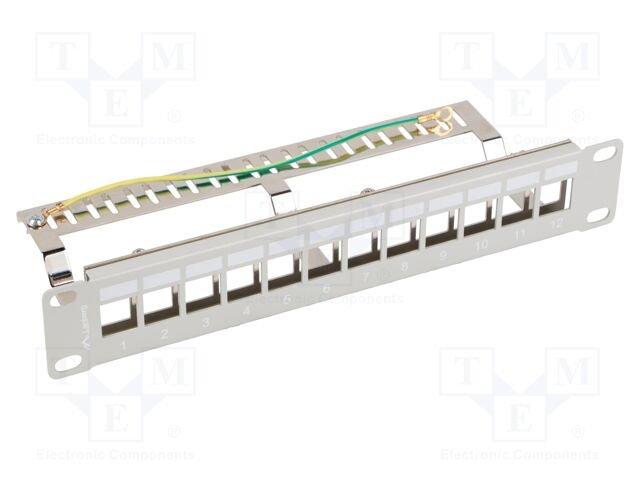 Patch panel; white; Number of ports: 12; Standard: 10"; rack 10"