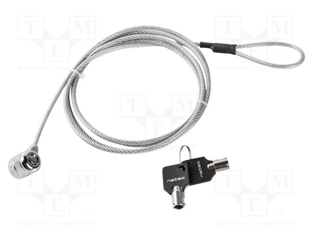 Security wire; silver; Features: key protection; 1.8m