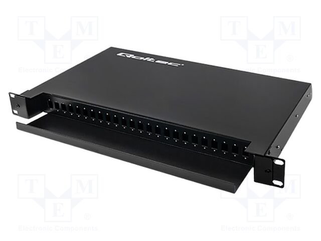 Fiber patch panel; black; Number of ports: 24; Standard: 19"; RACK