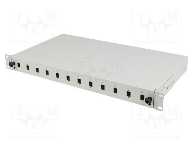 Fiber patch panel; grey; Number of ports: 12; Standard: 19"
