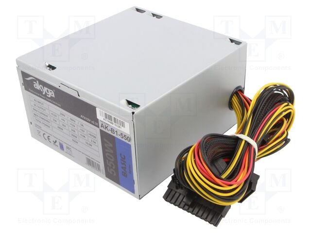 Power supply: computer; ATX; 550W; 3.3/5/12V; Features: fan 12cm