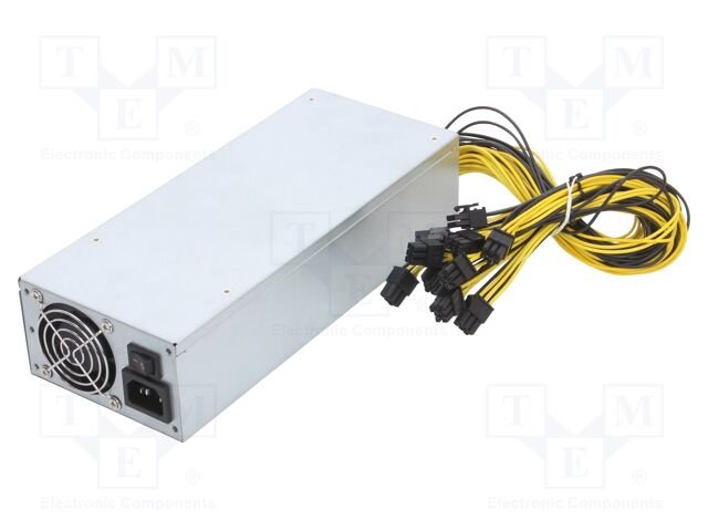 Power supply: computer; ATX; 1850W; 12V; PCIe 6pin x10