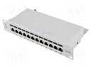 Patch panel; white; Number of ports: 12; Standard: 10"; Cat: 5e