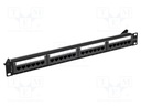 Patch panel; black; Number of ports: 24; Standard: 19"; Cat: 6a