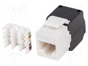 RJ45 module; white,black; Cat: 5e; on cable; RJ45 socket; -10÷60°C