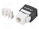 RJ45 module; white,black; Cat: 6; on cable; RJ45 socket; -10÷60°C
