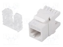 RJ45 module; white; Cat: 6; on cable; RJ45 socket; -10÷60°C; LSA