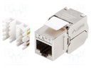 RJ45 module; silver; Cat: 7; on cable; RJ45 socket; -10÷60°C; 36V