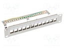 Patch panel; white; Number of ports: 12; Standard: 10"; rack 10"