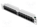 Patch panel; white; Number of ports: 12; Standard: 10"; Cat: 6; RACK