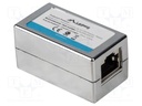 RJ 45 coupler; silver; Cat: 5e; RJ45 socket,both sides