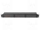 Patch panel; black; Number of ports: 48; Standard: 19"; Cat: 6a