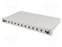 Fiber patch panel; grey; Number of ports: 12; Standard: 19"