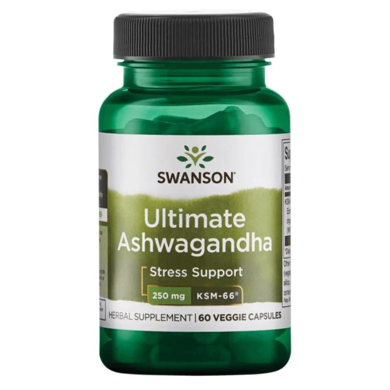 Swanson Ashwagandha Ultimate KSM-66 250 mg - 60 Vcaps - 60 Servings
