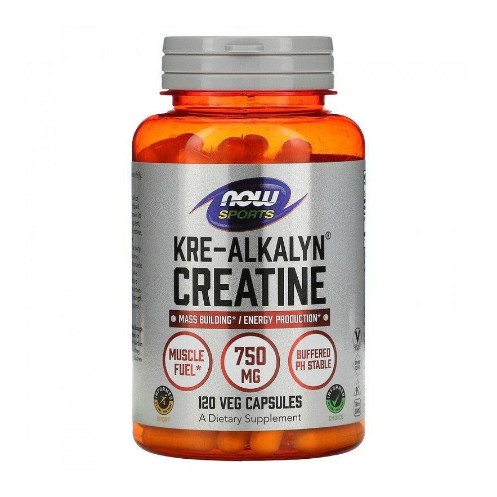 Now Kre-alkalyn Creatine 750 mg 120 Caps - 60 Servings