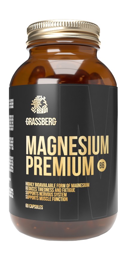 Grassberg Magnesium Premium B6 60 Caps - 60 Servings