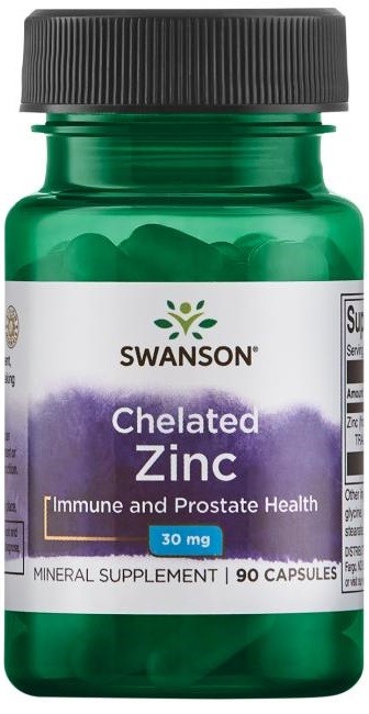 Swanson Chelated Zinc, 30 mg  90 Caps - 90 Servings