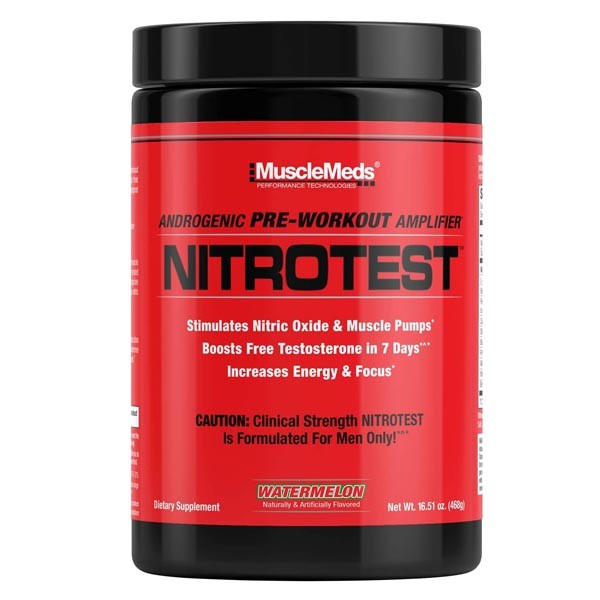 Musclemeds Nitrotest - 2 in 1 Pre-Workout + Test Booster 474 g - 30 Servings
