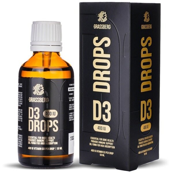 Grassberg Drops D3 400IU -  50ml - 40 Servings