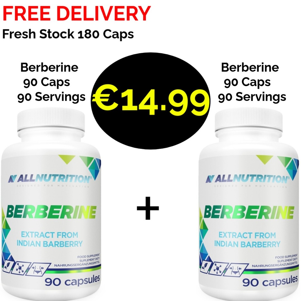 1+1 FRESH STOCK!!! ALL Nutrition Berberine 180 Caps - 180 Servings