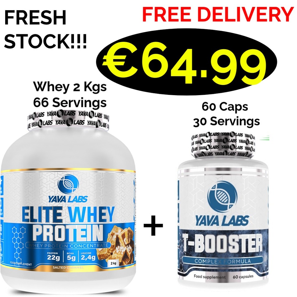 Yava Lab Elite Whey Protein 2000 g - 66 Servings + Test Booster 60 Caps - 30 Servings