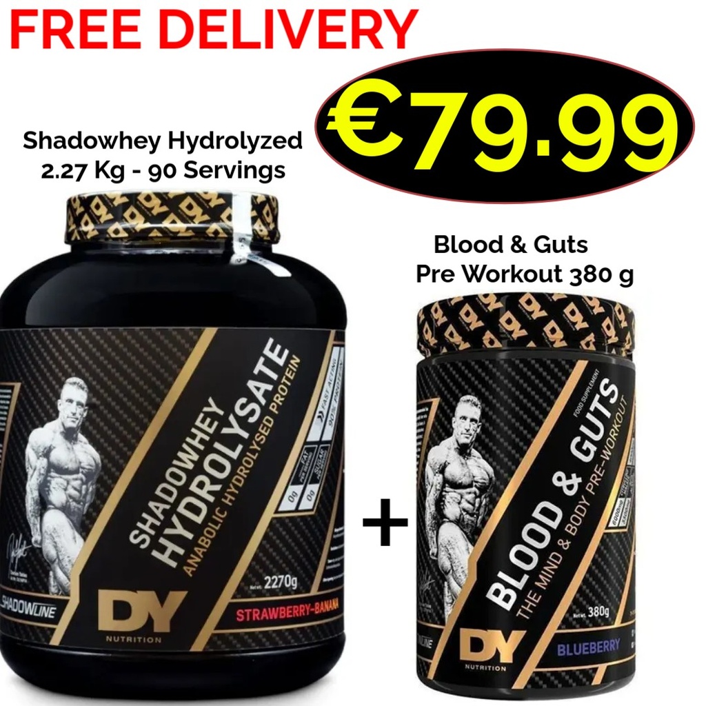 Dorian Yates Protein Shadowhey Hydrolyzed 2.27 Kg - 90 Servings + Blood & Guts 380 g