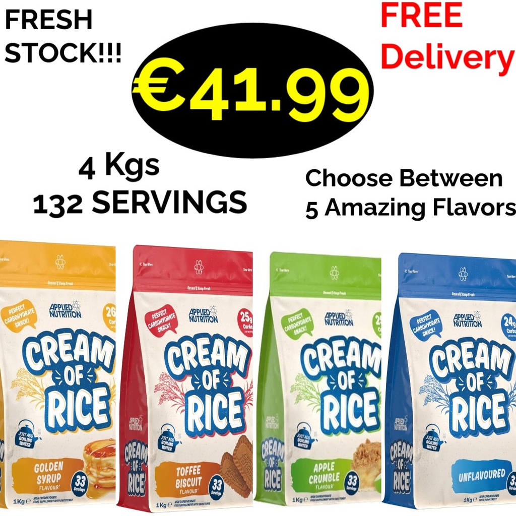4x Applied Nutrition CREAM OF RICE 4 KG (132 SERVINGS)