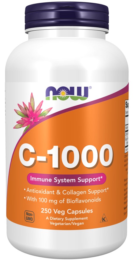 Now Vitamin C-1000 Veg 250 Capsules - 250 Servings