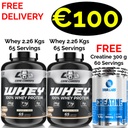 1+1 CORE CHAMPS 100% WHEY PROTEIN 4.52 Kgs - 130 Servings+ FREE Creatine 300 g