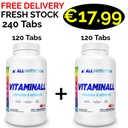 1+1 Fresh Stock! ALL Nutrition VITAMINALL VITAMINS & MINERALS 240 Caps - 120 Servings