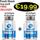 1+1 FRESH STOCK!!! Yava Labs Omega 3 180 Softgels - 180 Servings